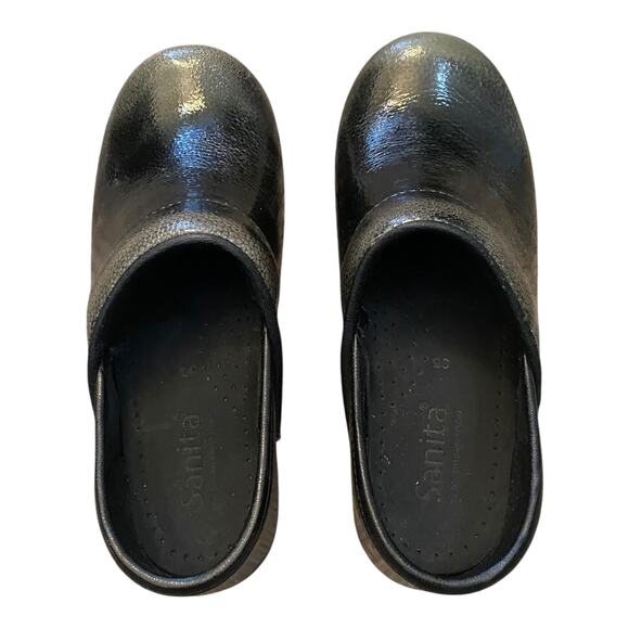 Sanita Professional Olive Green Speckled Patent Clogs EU 35 US 4 Work Nurse - Picture 12 of 16